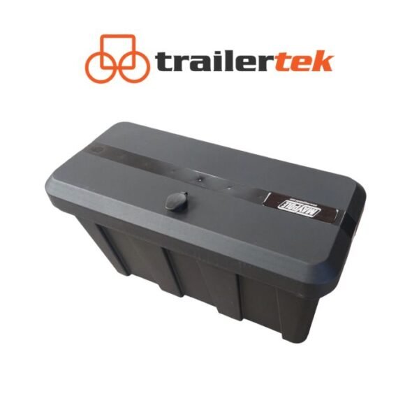 Trailer Storage Box 24L Lockable 550x255x310mm, Strong Black Plastic
