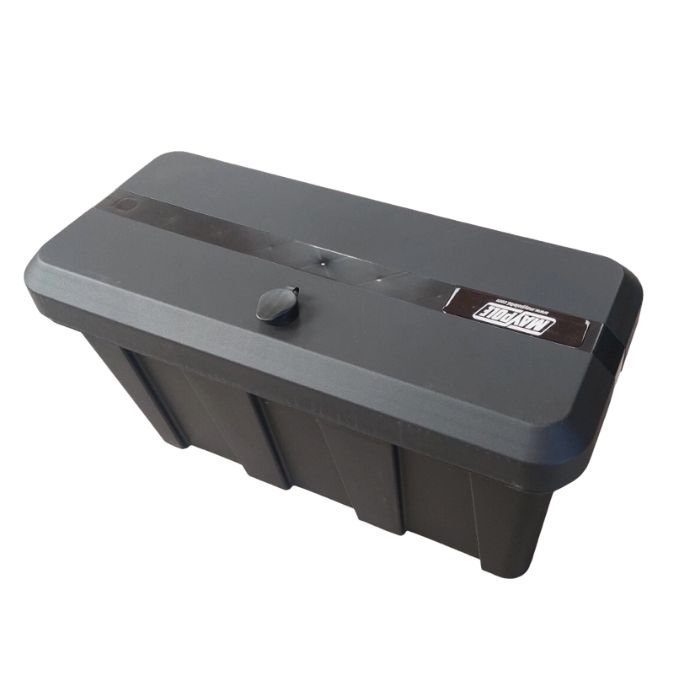 Trailer Storage Box 24L Lockable 550x255x310mm, Strong Black Plastic