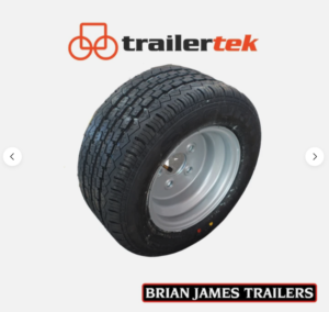Brian James Trailers Wheel & tyre assembly 195/55 R10c Security tyre, Mefro Rim