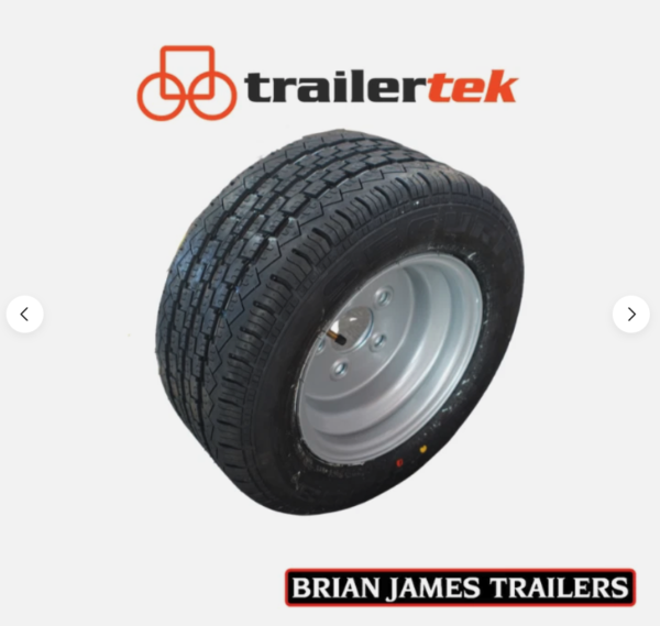 Brian James Trailers Wheel & tyre assembly 195/55 R10c Security tyre, Mefro Rim