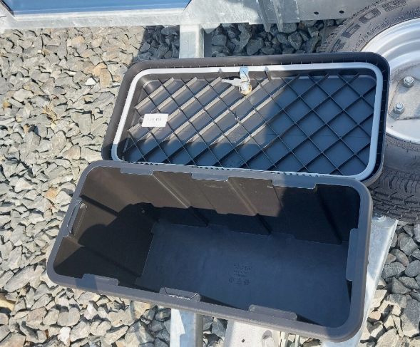 Trailer Storage Box 24L Lockable 550x255x310mm, Strong Black Plastic