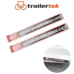 Pair of 2026 Model Year Brian James Trailers Logo Sticker Brand New 58cm x6cm