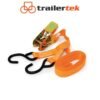 Motorbike Trailer Ratchet Strap 700Kg & Hooks 4.5m with heavy duty S Hook Orange
