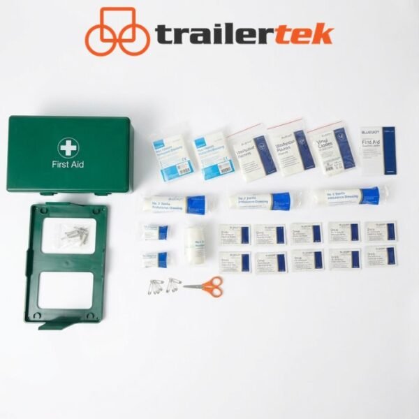 Vehicle Mounted 30pc First-Aid Box & Bracket, for tradesmen, taxi, lorry, trailer
