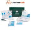 Vehicle Mounted 30pc First-Aid Box & Bracket, for tradesmen, taxi, lorry, trailer