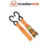 Motorbike Trailer Ratchet Strap 700Kg & Hooks 4.5m with heavy duty S Hook Orange