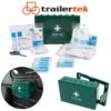 Vehicle Mounted 30pc First-Aid Box & Bracket, for tradesmen, taxi, lorry, trailer