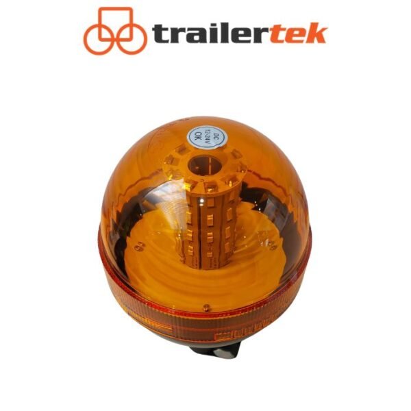Warning Beacon Light Amber Flexi Din 40 LED Flashing Pole Mount Rotating 12/24V