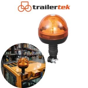 Warning Beacon Light Amber Flexi Din 40 LED Flashing Pole Mount Rotating 12/24V