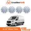 Set 4 x Commercial 16" Wheel Trims Hub Caps fits Maxus Transit Vivaro Sprinter