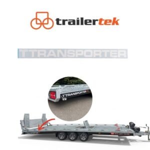 Copy of Copy of Trailertek (3) Brian James T-Transporter Replacement stickers rear side white x2