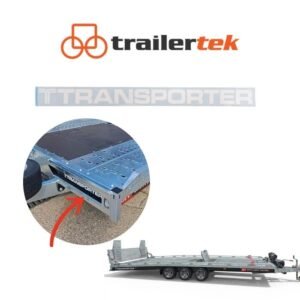Copy of Copy of Trailertek (4) Brian James T-Transporter Replacement stickers front head panel white x1